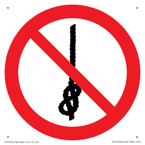 P030 Prohibition: Do not tie knots in rope